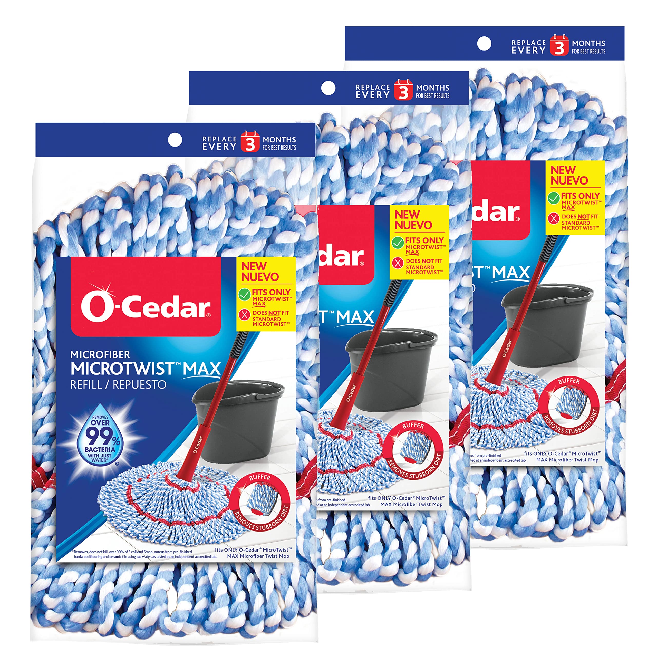 O-Cedar MicroTwist MAX Microfiber Refill (Pack of 3)