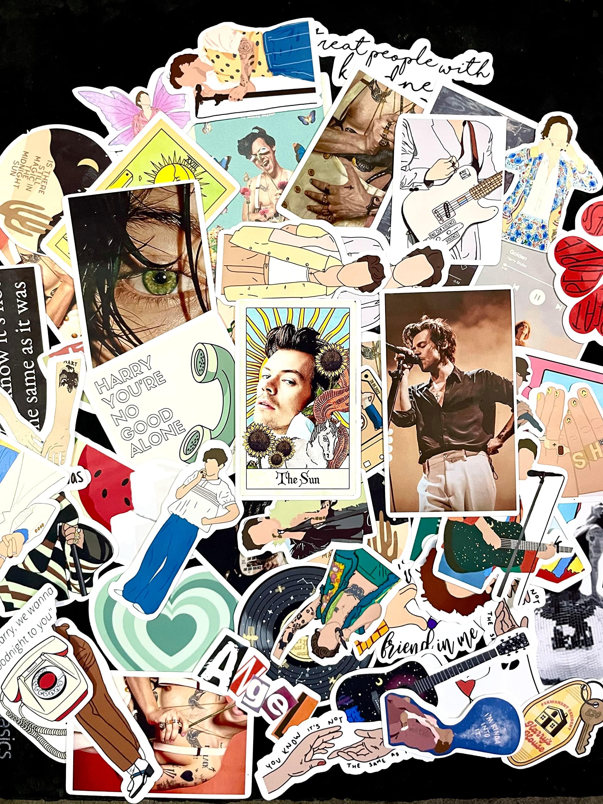 Sticker Fever - Pack of 50 Random Harry Styles Stickers for Laptop/Mobile/Mobile/Journal/Diary etc. (Pack of 50)Vinyl, Self-Adhesive