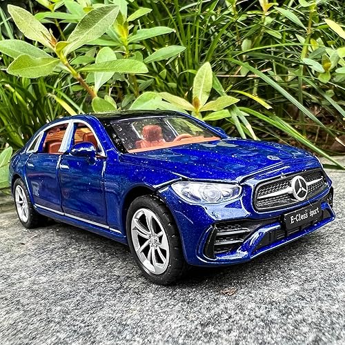 Miniatura 6 de BDTCTK 132 compatible con el modelo Benz E300l modelo, auto de juguete coleccionable de aleación de zinc fundido a presión con sonido y luz para