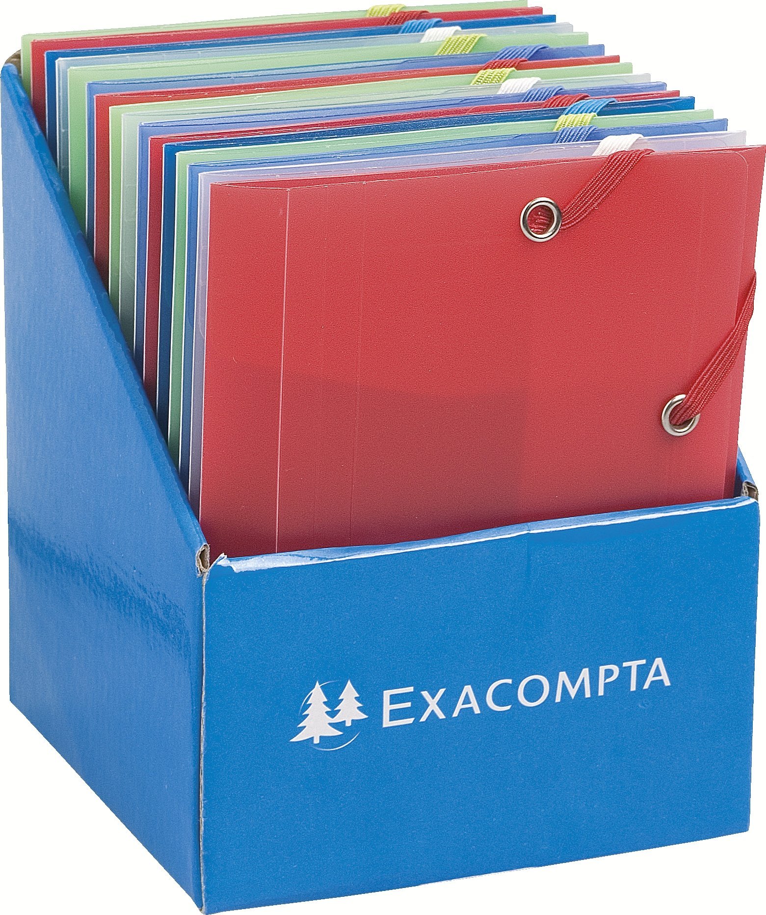 Exacompta 25 Chemises à Élastiques Chromaline 3 Rabats Pocket Assorties
