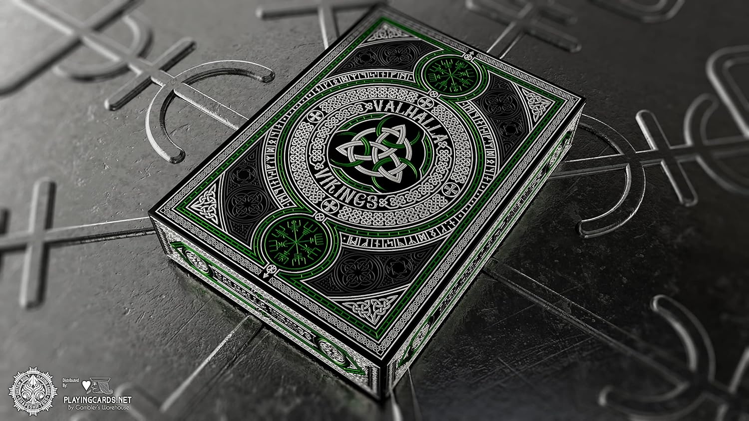 Valhalla Vikings Emerald Playing Cards Special Deck Poker Size by Gamblers Warehouse