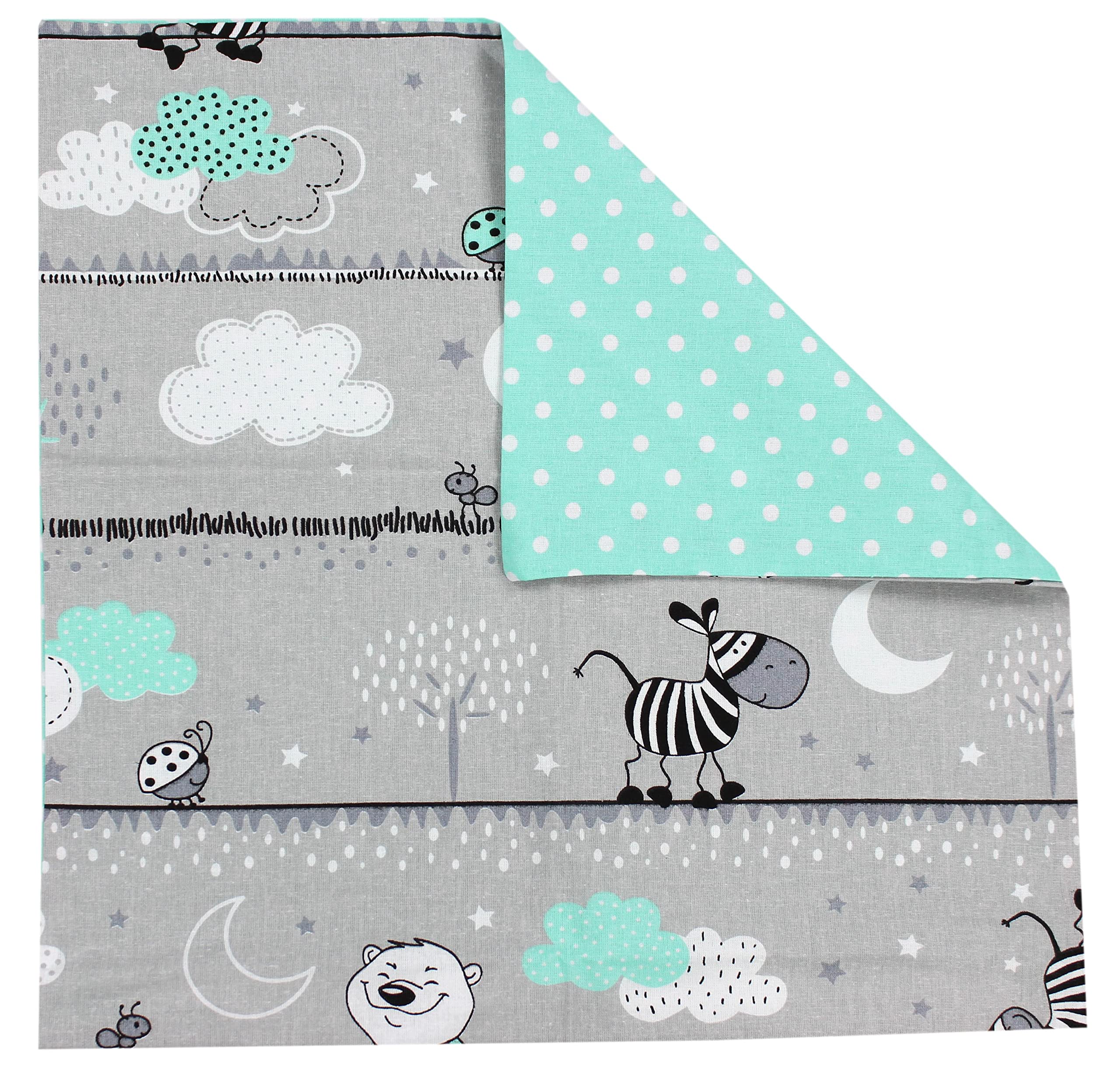 TupTam Children's Decorative Pillow Case Double Sided Design, Bear Mint green, 40 x 40 cm, 40 x 40 cm (Pack of 1) - Image 2