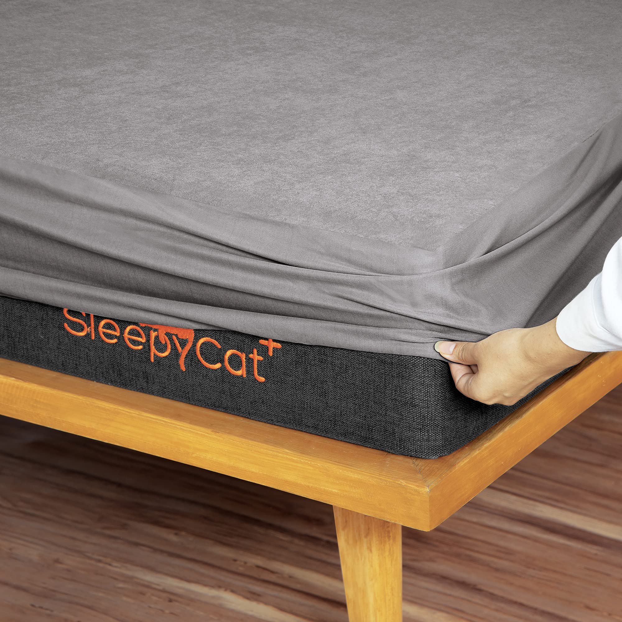 SleepyCatWater Proof Ultra Soft Polyester Double Size Mattress Protector (78x48 inches, Grey)