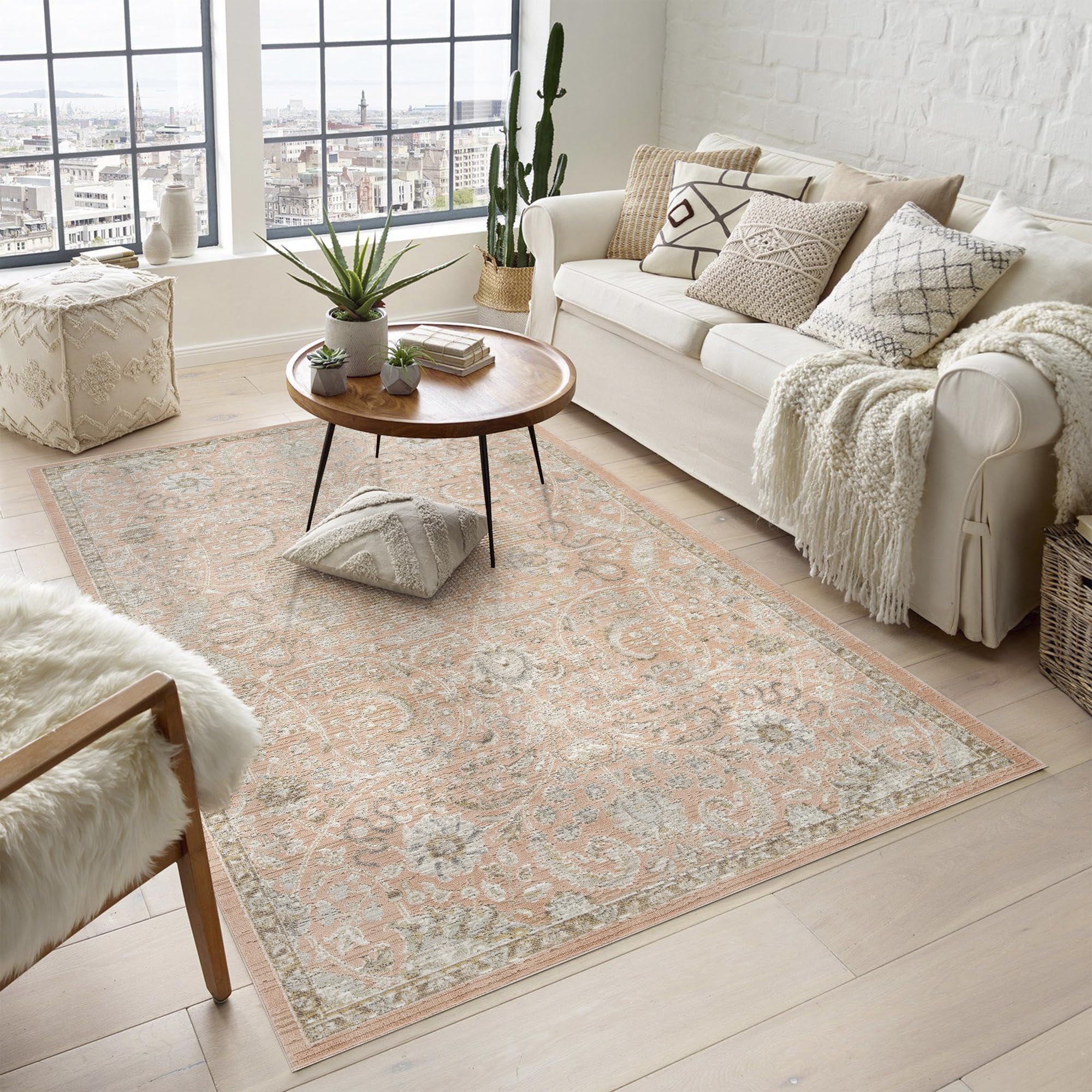 Desire Rugs Maia Rug 200 x 300cm Coral Floral Non Slip