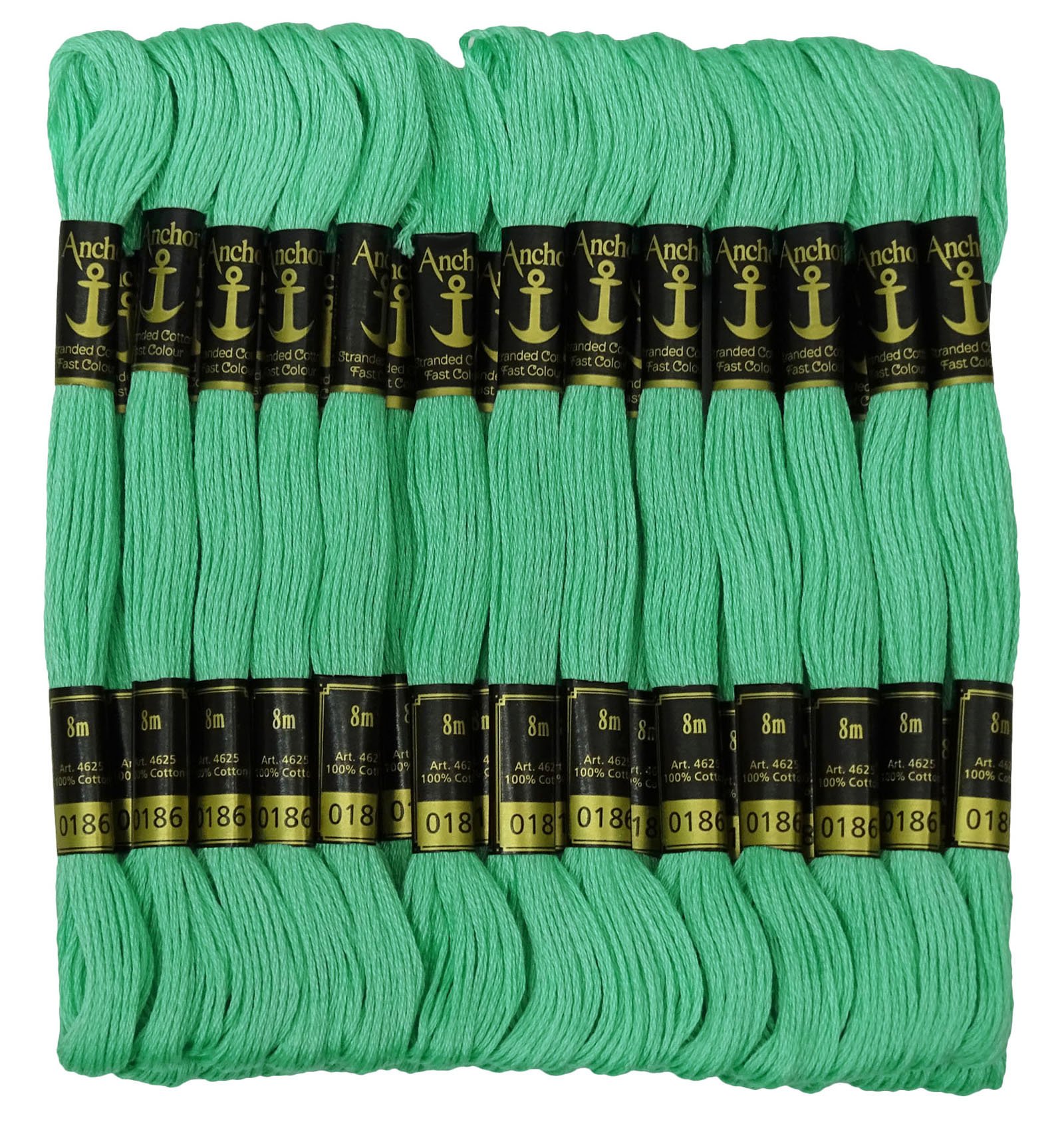 IBA Indianbeautifulart 25 x Anchor Cross Stitch Hand Embroidery Floss Stranded Cotton Thread Skeins-Sea Green