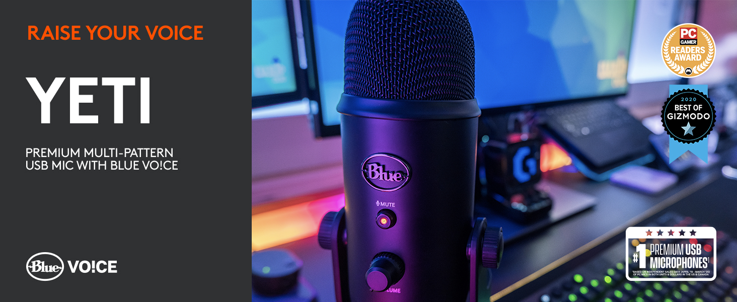 Blue Yeti USB Microphone for PC, Mac, Gaming, Recording, Streaming