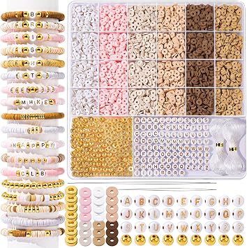 LEOBRO 3908PCS Clay Beads Bracelet Making Kit, Bracelet Beads Kit, for Bracelet Jewelry Making, Arts and Crafts