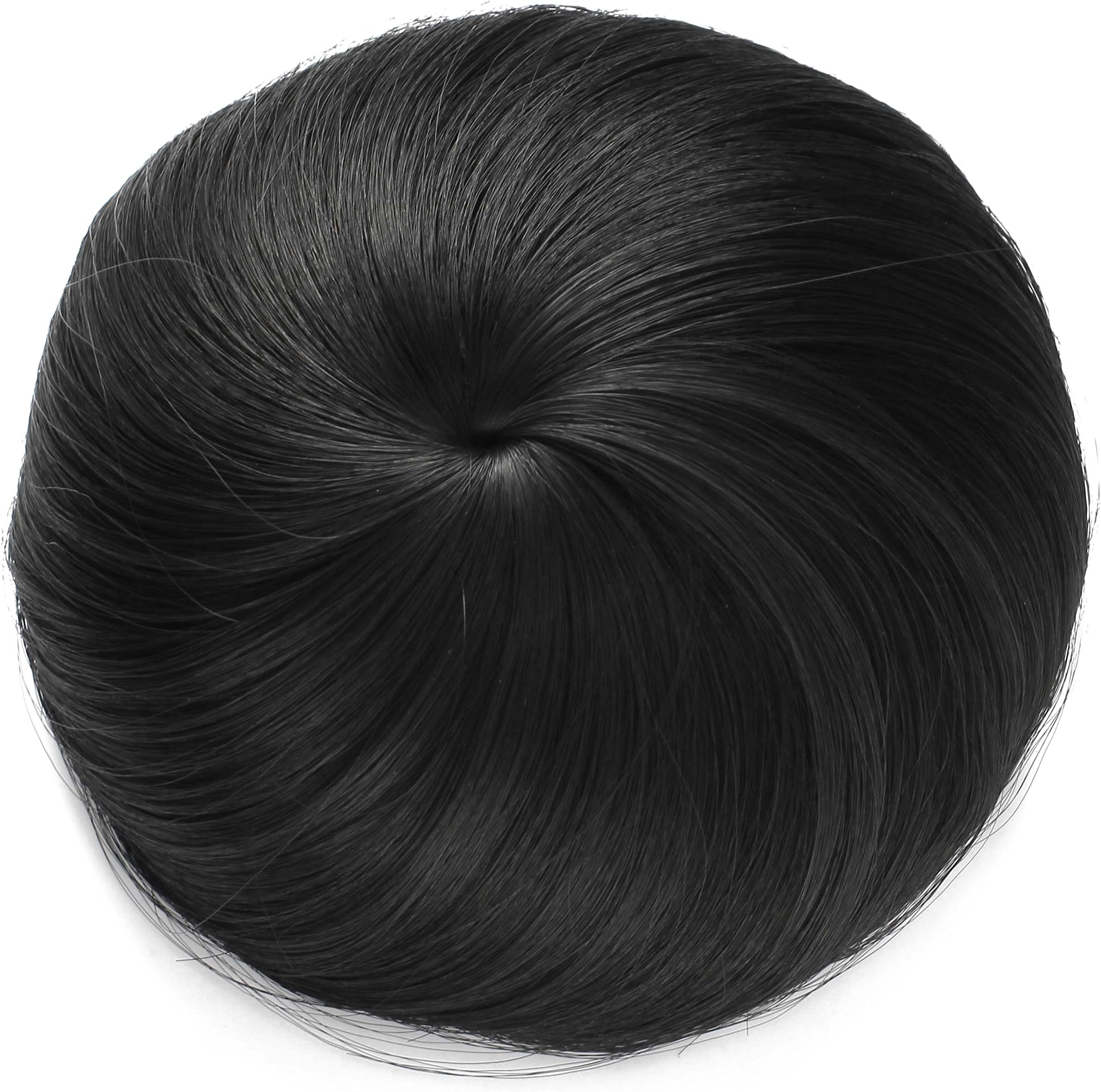 Onedor Synthetic Fiber Hair Extension Chignon Donut Bun Wig Hairpiece (1B - Off Black)