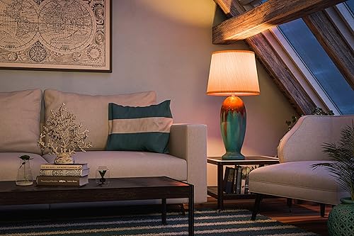 Miniatura 8 de Kenroy Home 32366TEAL Tucson Lámpara de mesa auxiliar, esmalte de cerámica verde azulado, grande