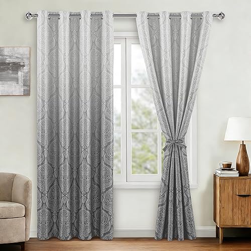 Miniatura 176 de DWCN Cortinas opacas 100% grises de 84 pulgadas de largo para dormitorio con forro negro, doble capa con aislamiento térmico, paneles de cortina