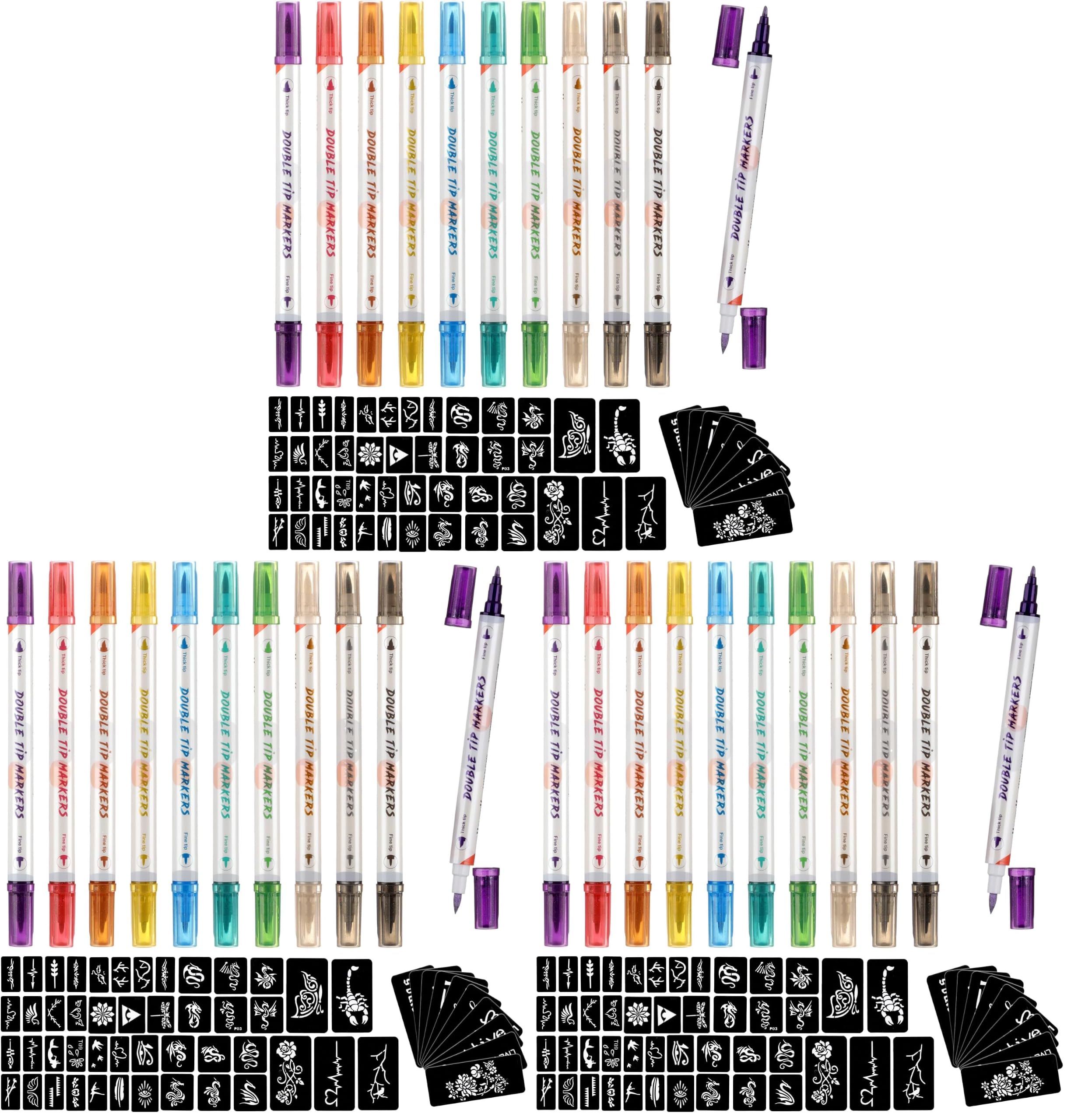HAWINK Temporary Tattoos: Markers & Stencils -9