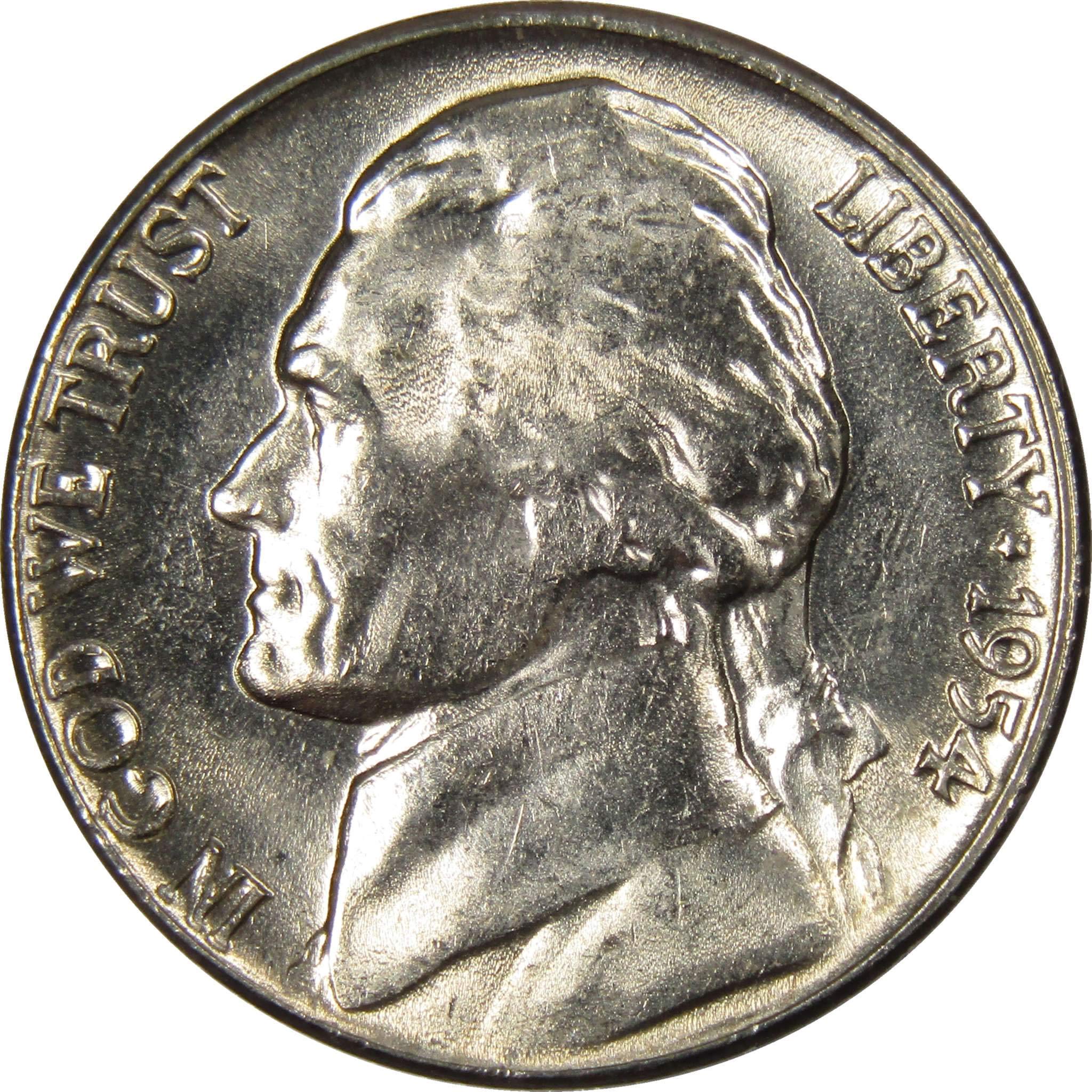 1954 D Jefferson Nickel 5 Cent Piece BU Uncirculated Mint State 5c US Coin  at Amazon's Collectible Coins Store
