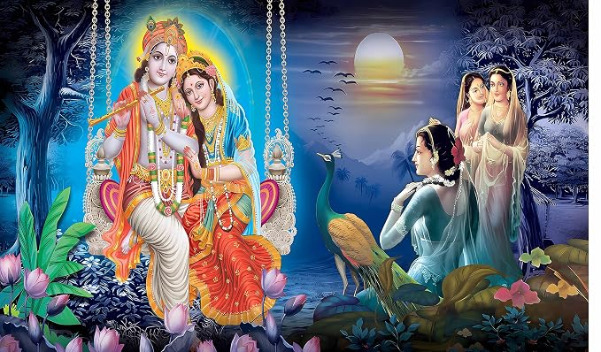 Ashvath Fashion Radha Krishnaji on Jhula Design Backdrop Curtain for ...