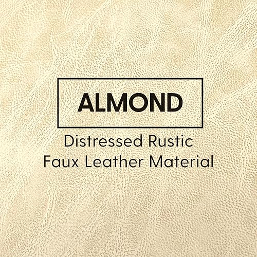 Miniatura 7 de Factory Direct Partners Puf rústico occidental de 35 pulgadas piel sintética envejecida, baja al suelo para leer, jugar videojuegos y relajarse