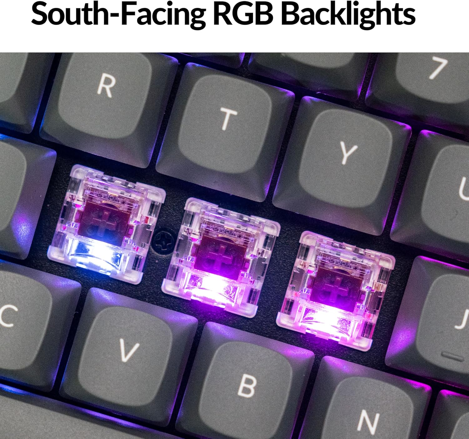 Close-up of south-facing RGB mechanical switches