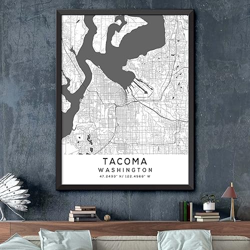 Miniatura 2 de Mapa de Tacoma, Washington, Light 2 (8x10)