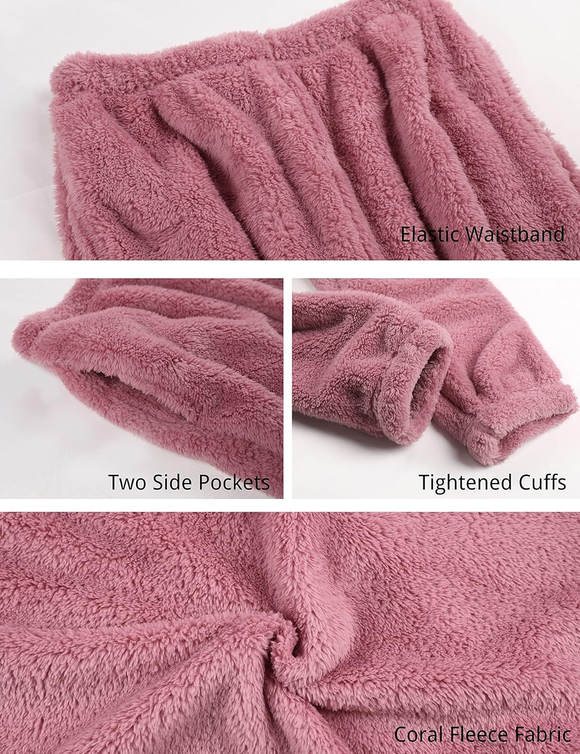 Tanming Womens Fluffy Pajamas Set Fleece Pullover Pants Plush Loungewear Sleepwear - Image 5