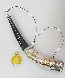 Shofarot Israel Silver 925 Anointing Kudu Shofar Lion Of Judah with Gift of Bag and 12ml Anointing Oil Bottle from the Holy Land