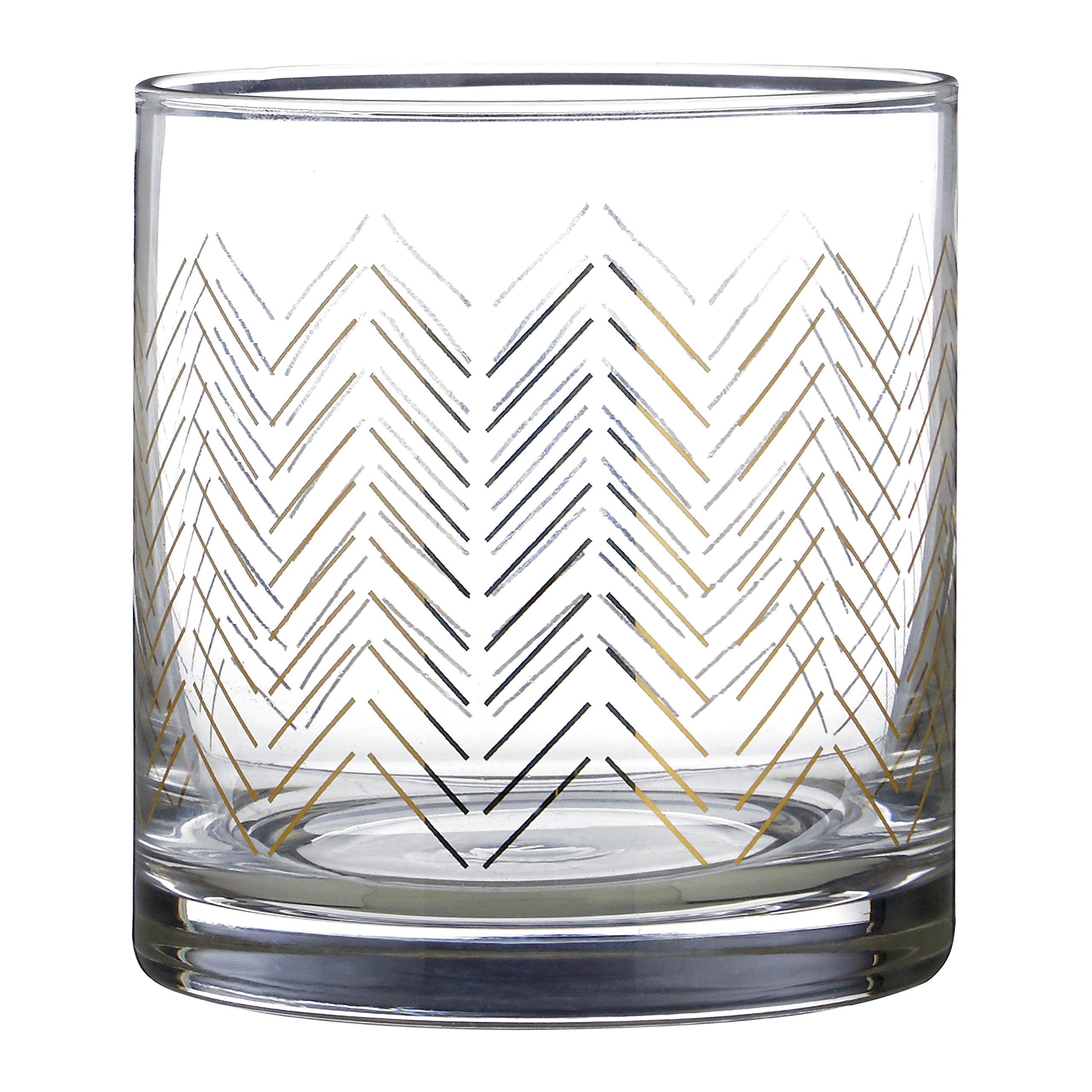 Orsina Set Of 4 Tumbler GlassesGold-Lined Clear TumblersHandcrafted GlasswareTransparent Beverage Glasses from B&Q