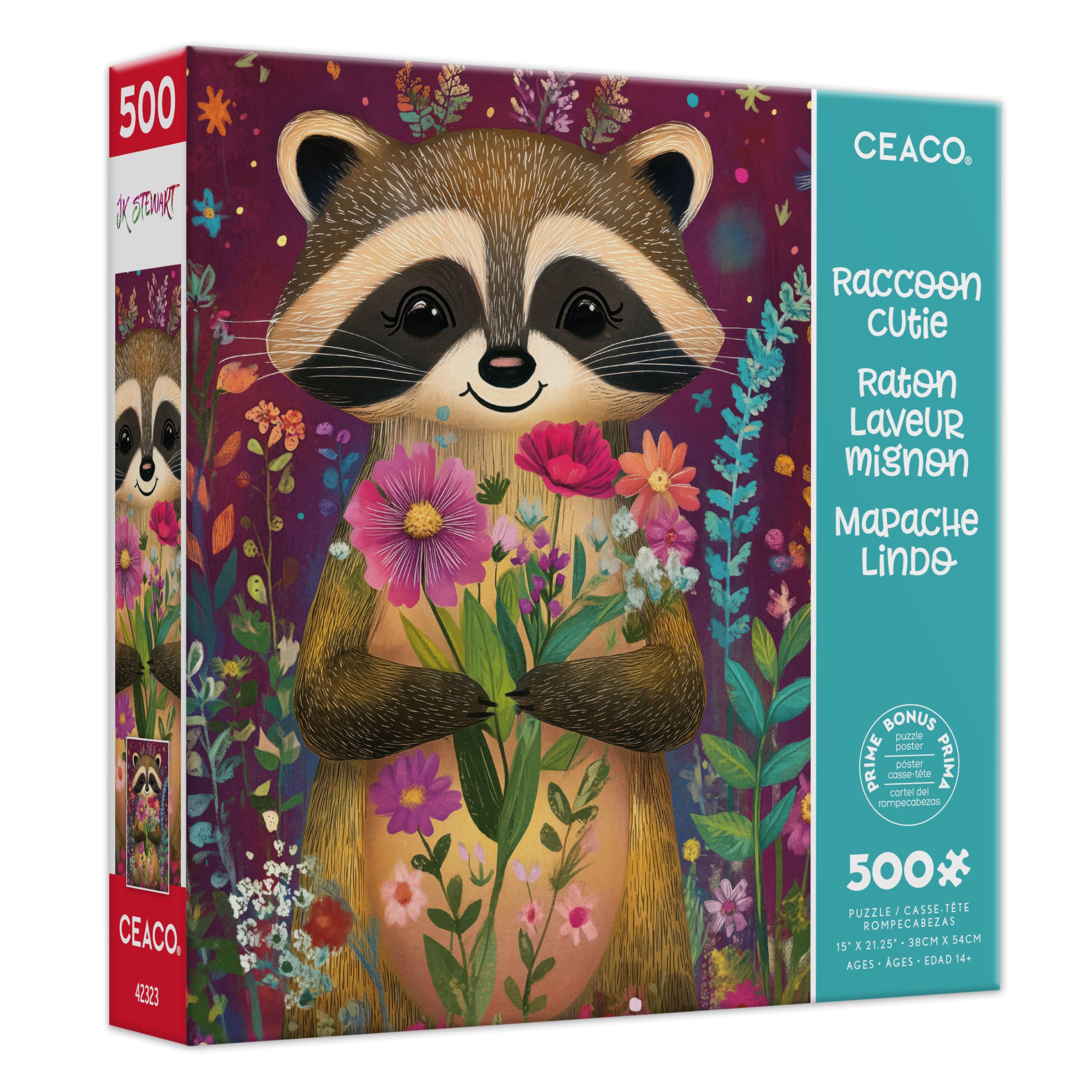 Amazon.com: Ceaco - JK Stewart - Raccoon Cutie - 500 Piece Jigsaw