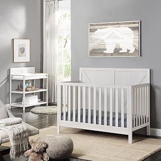 Suite Bebe Barnside 4-in-1 Convertible Baby Crib in Washed Gray