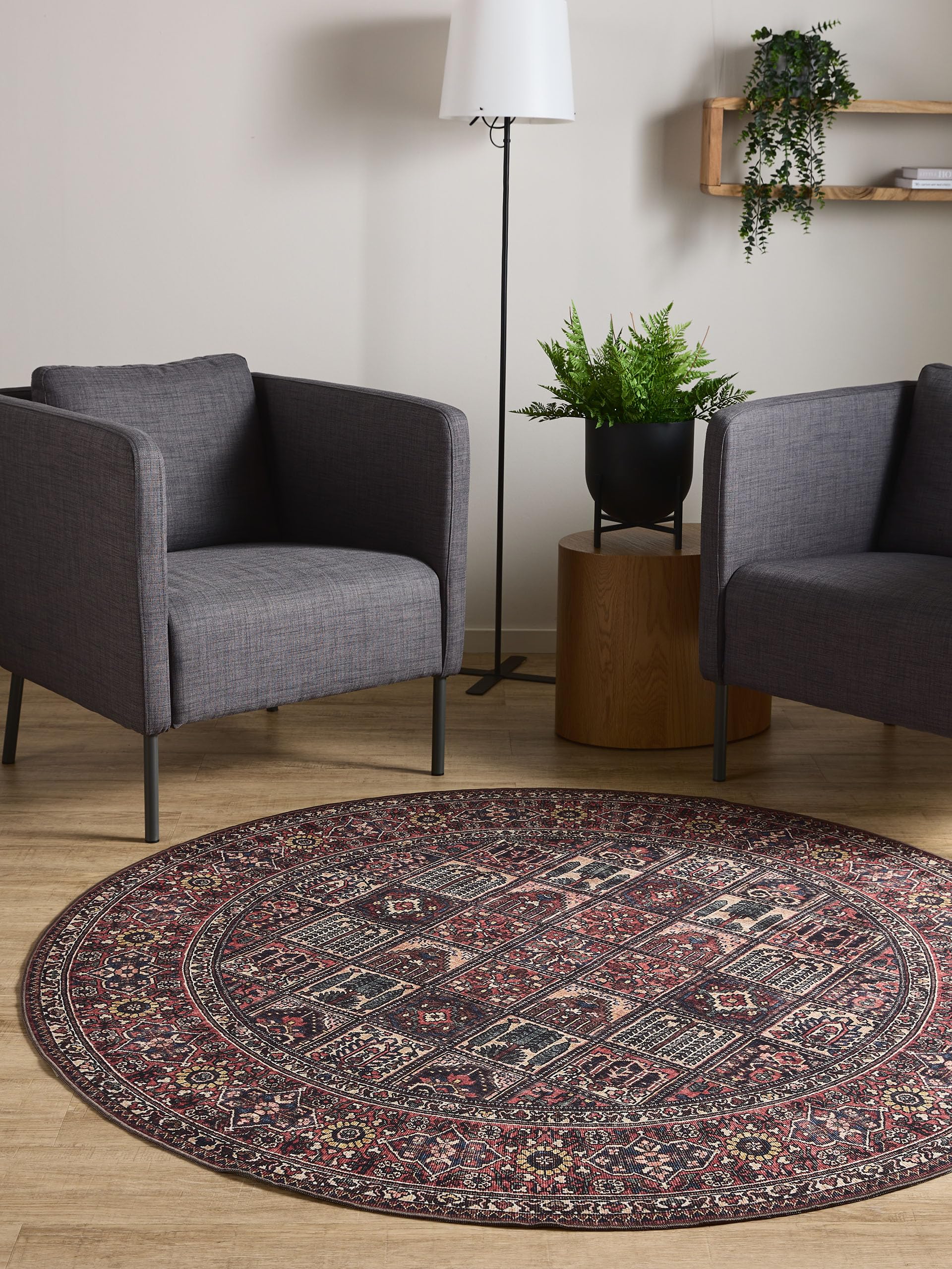 Tapis vintage salon antidérapant évite les glissades tapis rond