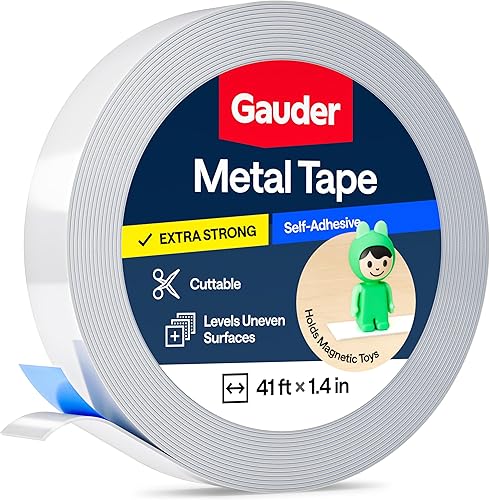 Miniatura 7 de GAUDER Cinta de metal autoadhesiva  Cinta ferrosa para imanes  Tira de acero metálico