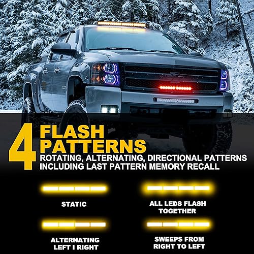 Miniatura 2 de FOXCID Barra de luz intermitente estroboscópica de advertencia de peligro de emergencia de 24 LED, batería inalámbrica con base magnética y enchufe