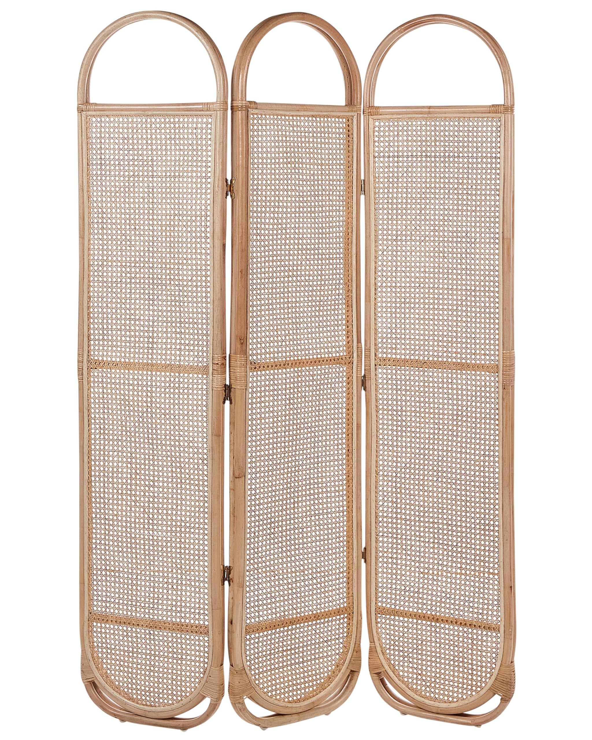 Modern Decorative Room Divider Screen 3 Panels Folding Rattan Black Cortona