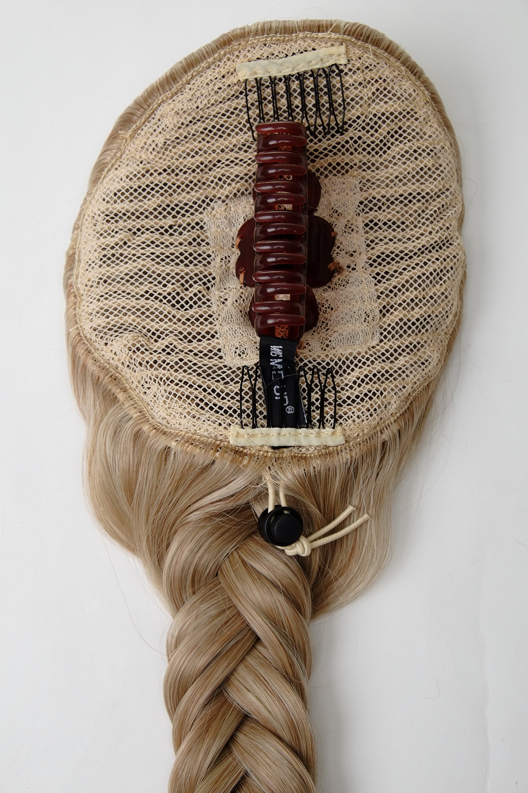 WIG ME UP - NC006-15BT613 Hairpiece Ponytail cue queue plaited braided halfwig very long elaborate blond mix platinum tips - Image 3