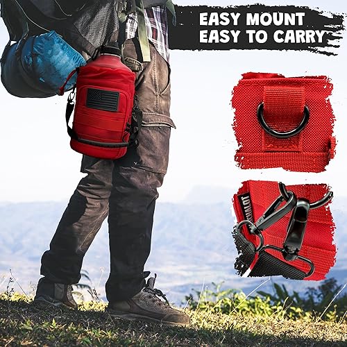 Miniatura 5 de Botella de agua de 1 galón aislada  Jarra de agua de metal de acero inoxidable de 128 onzas con soporte  Bolsa de transporte  Asa de boquilla  Tapas