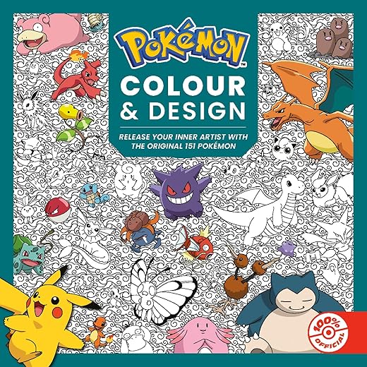 Pokémon Colour and Design: the official Pokémon colouring book for fans of the original game, relaxing and satifying. NEW for 2026!