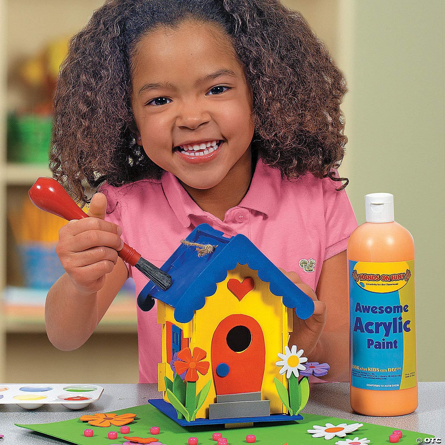 Awesome Acrylic Paint Set (10 vivid colors - each bottle is 16 oz) Safety paint set for Kids