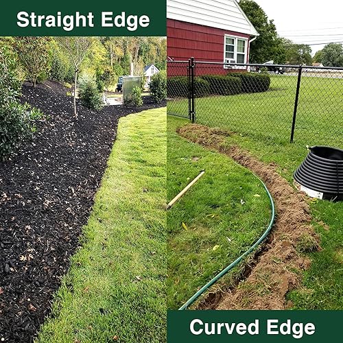 Miniatura 6 de Herramienta de cortacésped, herramienta manual de bordeadora de césped con base ancha, mango largo de 39 pulgadas, borde de mano de acero, pala de