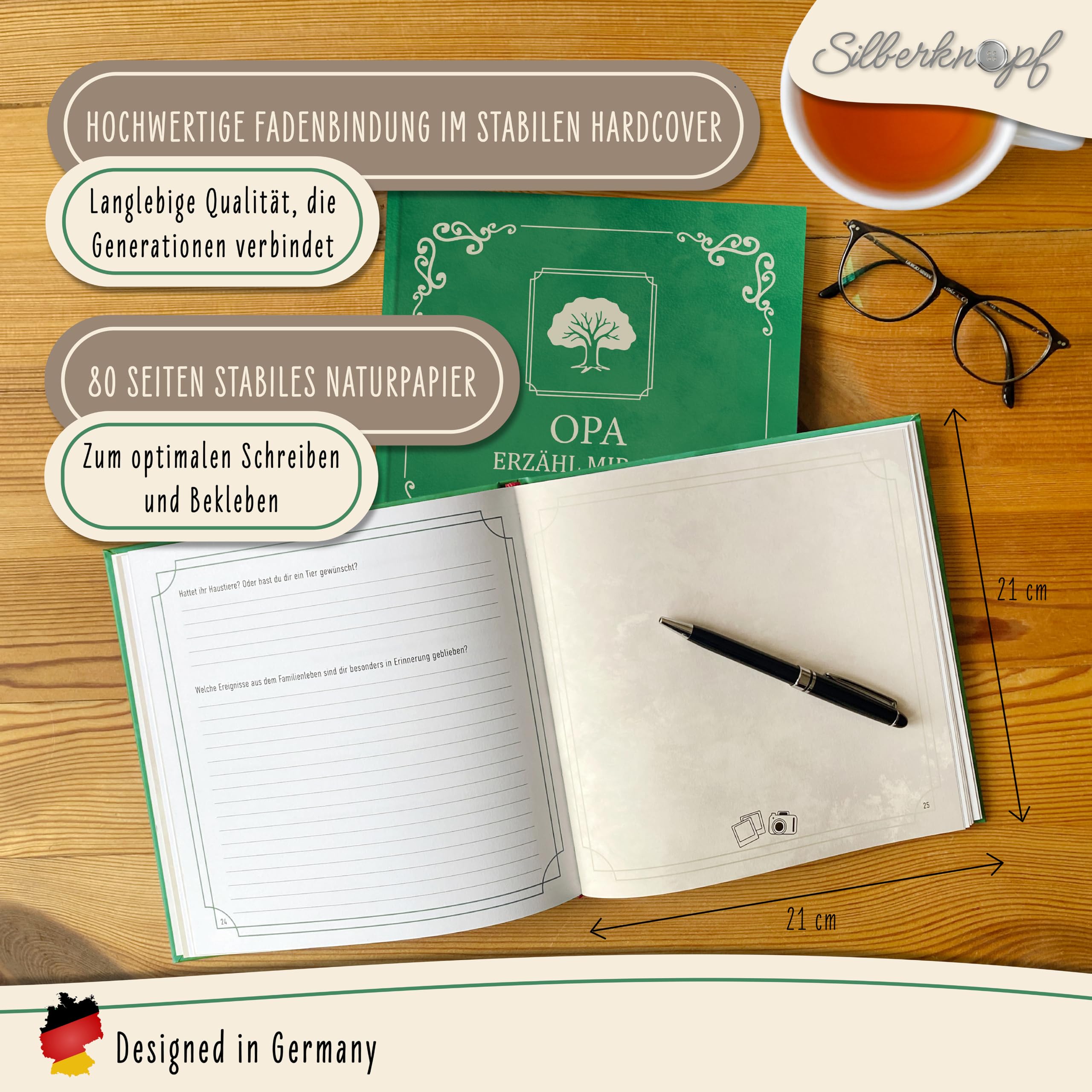 Opa erzähl mal | Erinnerungsbuch zum Ausfüllen | Das besondere Opa Geschenk zum Geburtstag und Weihnachten | Opa erzähl mir deine Geschichte - die einzigartige Geschenkidee für Opa