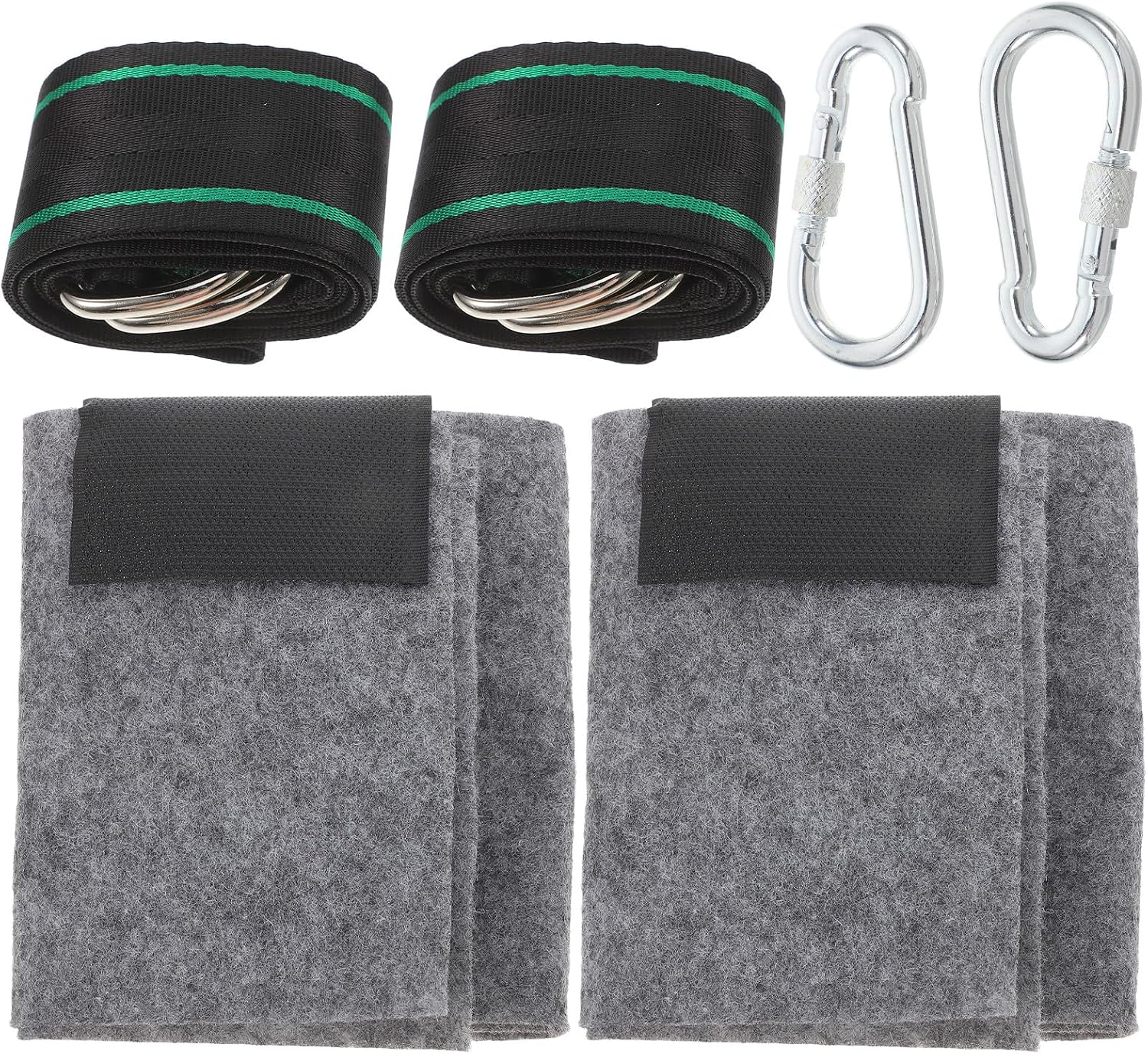 Hammock Tree Straps and Swing Hanging Straps for Outdoor Use, 1.5M Heavy Duty Polyester Ropes with 8Mm Nut Buckles and Tree Protection Pads, Camping and Patio Swing Accessories