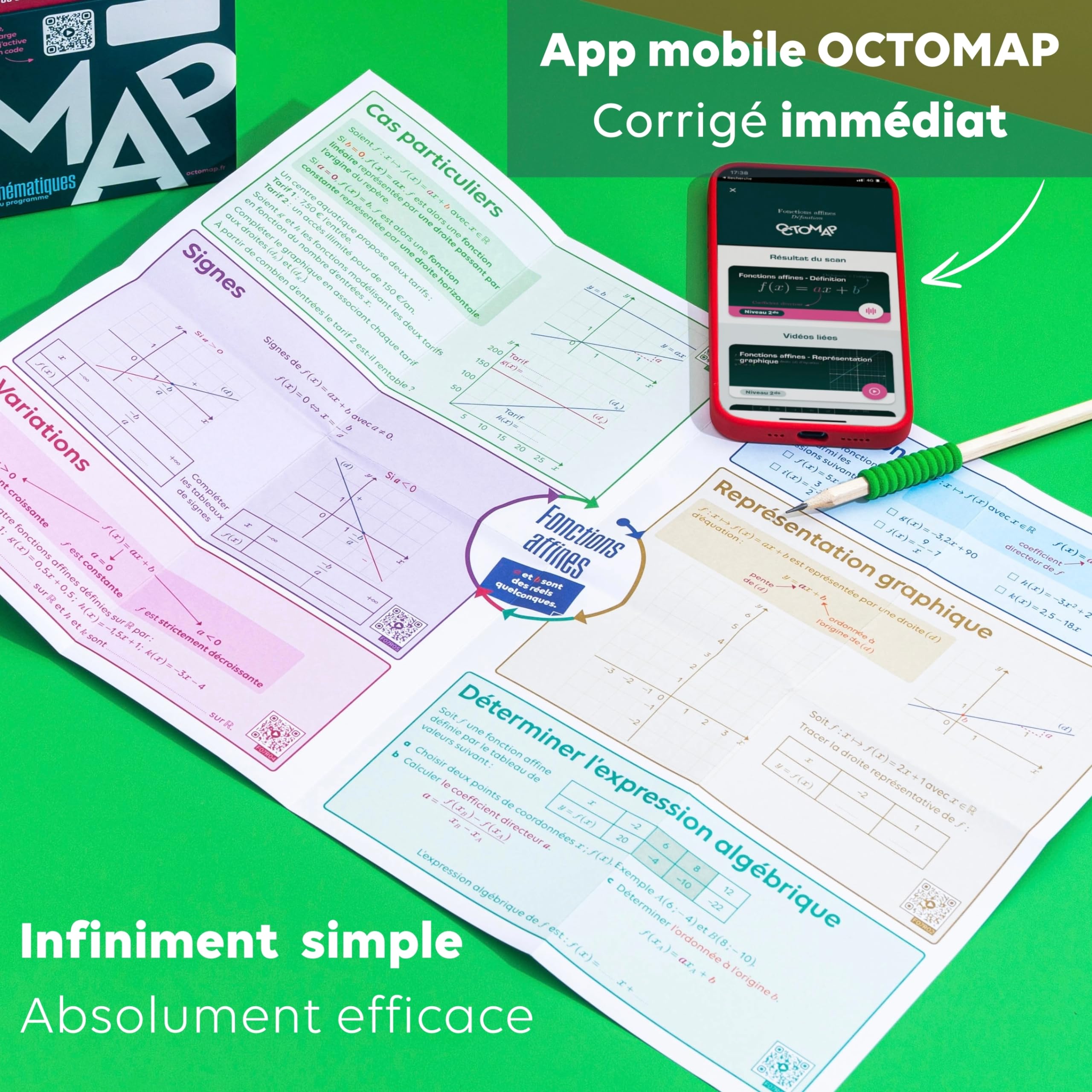 OCTOMAP Maths Seconde Générale – Tout le programme de 2de en cartes mentales augmentées: Leçons claires, exercices par niveau, 250 vidéos, appli mobile. Clarté, confiance, autonomie
