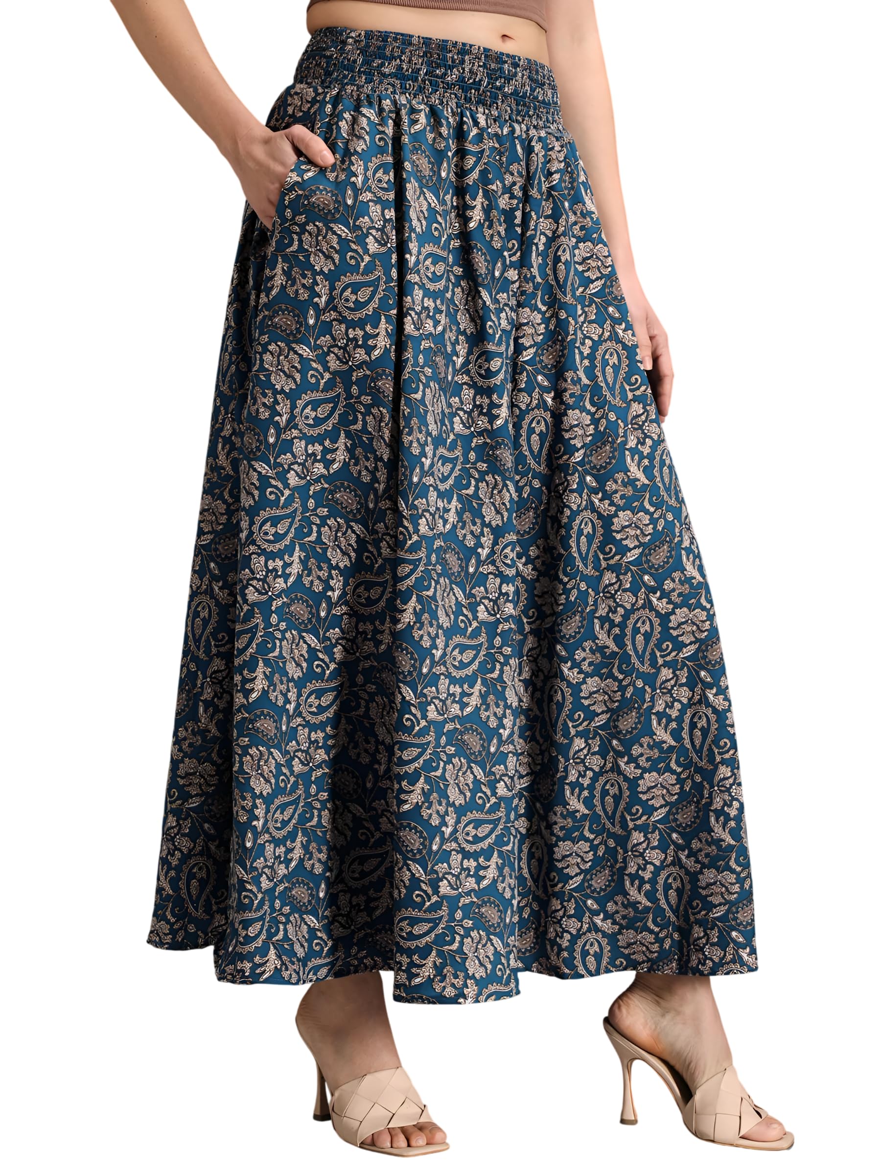 Women Flared Viscose Rayon Trousers | Flared Printed Palazzo |Elasticated Waist Loose-fit & Regular, Casual Wear (Free Size 26 to 42 Waist) Pant| Available in Plus Size's-picture-55