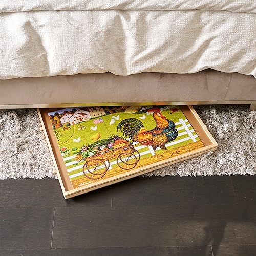 Miniatura 5 de Buffalo Games - Mesa de rompecabezas de madera - Tamaño de 1000 piezas - Accesorio de rompecabezas - Cajones de almacenamiento con divisores para