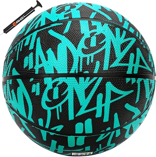 AND1 Fantom Graffiti Rubber Basketball - Streetball for Indoor and Outdoor Use, Deep Channel Construction and Durability