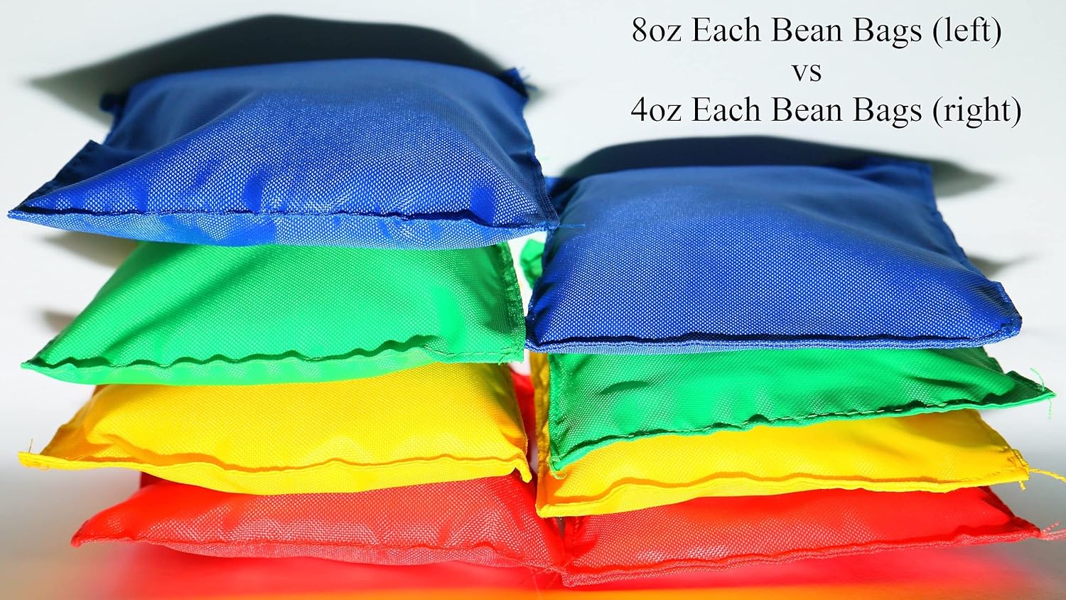 Adorox Weather Resistant 5"x5" Nylon Cornhole Bean Bags for Indoor Activity Games Lawn Floor Beach Toss Games (Set of 12 Assorted Colors) : Toys & Games