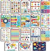 Vista 8 de Sproutbrite Paquete de 12 carteles educativos para niños pequeños (12 x 16 pulgadas), vocales fonéticas, gráficos de artes del lenguaje