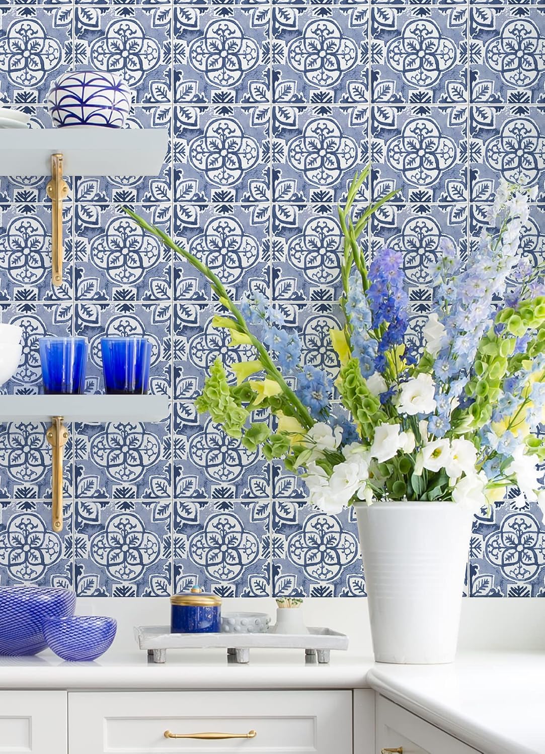 WallPops Caeli Peel & Stick Wall Tiles, Blue