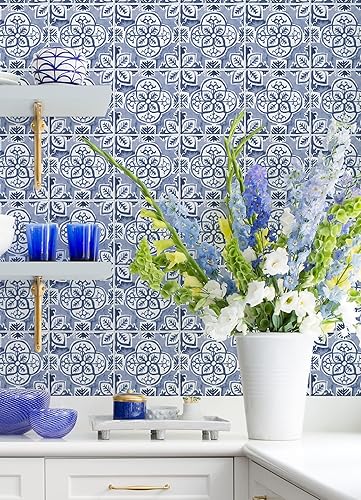 Miniatura 7 de WallPops Caeli - Azulejos de pared para despegar y pegar, color azul