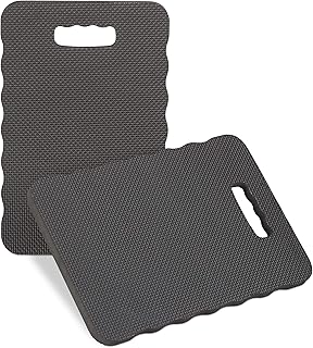 Relaxdays Set di 2 Poggia Ginocchia per Giardinaggio, Officina, Supporto per Ginocchia, Tappetino LxP 40x26, Nero