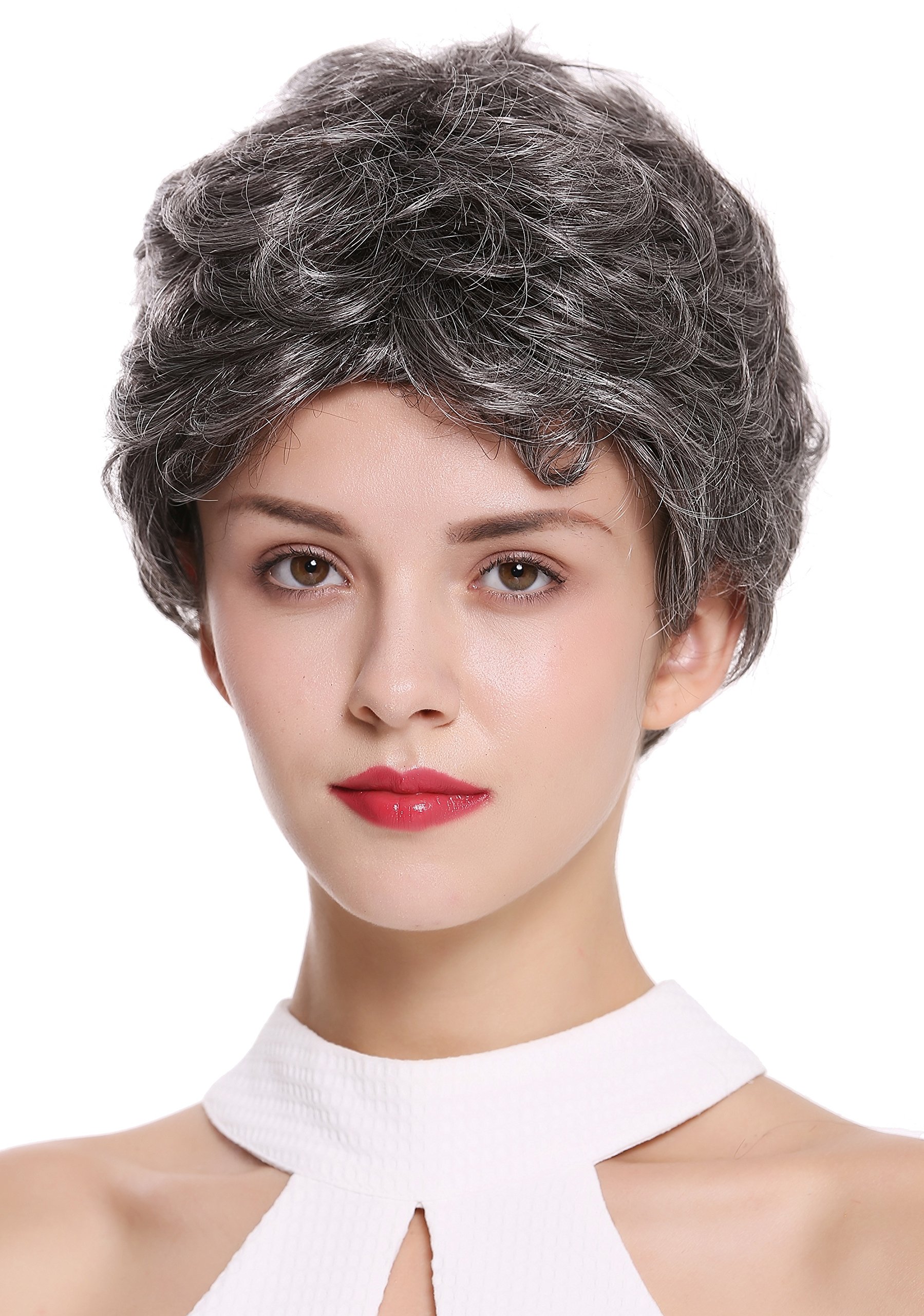 WIG ME UP - DW2339-44 Lady Gents Men Quality Wig short slight wave wavy dark gray, Dark brown-gray (44), Length: approx. 25 cm - Image 3