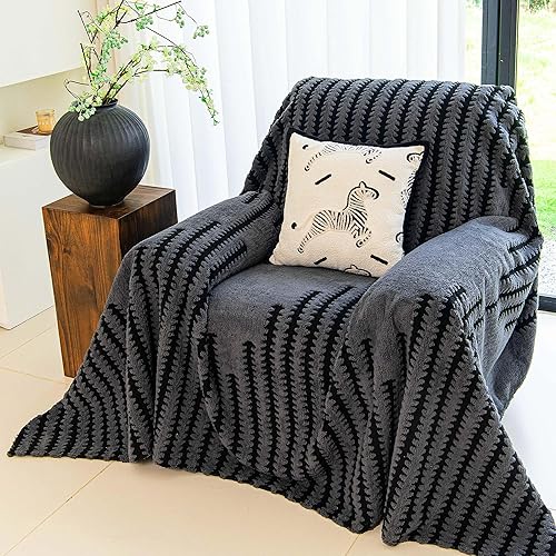 Miniatura 27 de Funda de sofá de forro polar de sherpa para sofá de 3 cojines, marrón, 71" x 134" - Fundas de sofá a prueba de mascotas, funda de muebles resistente