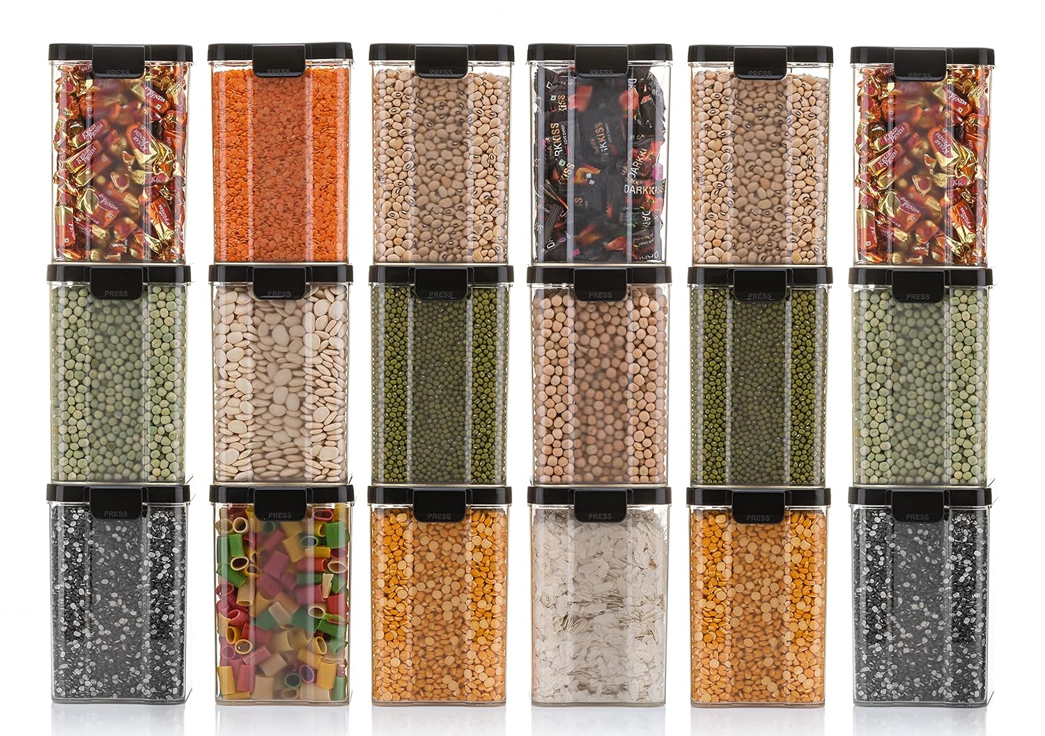 DEW MAT airtight container for pulses, airtight jars, containers with