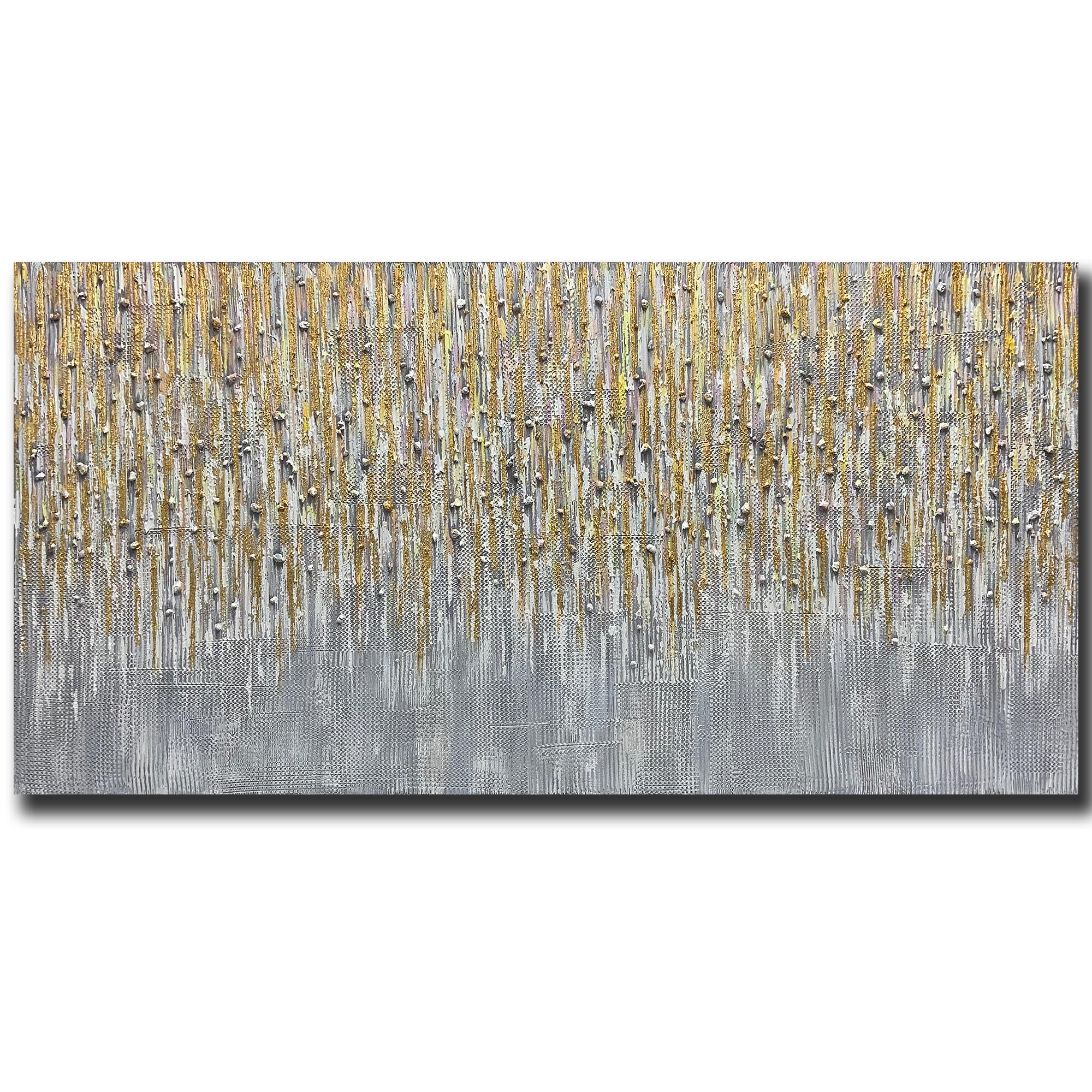 Art,24x48 inch Modern Hand Painted Oil Painting On Canvas Textured Abstract Contemporary Art Wall Paintings Handmade Wood Frame Palette Knife Painter Home Decorations Canvas Wall Art Ready