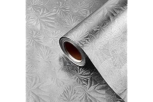 Silver Floral Embossed Metallic Foil Paper For Crafts Scrapbook